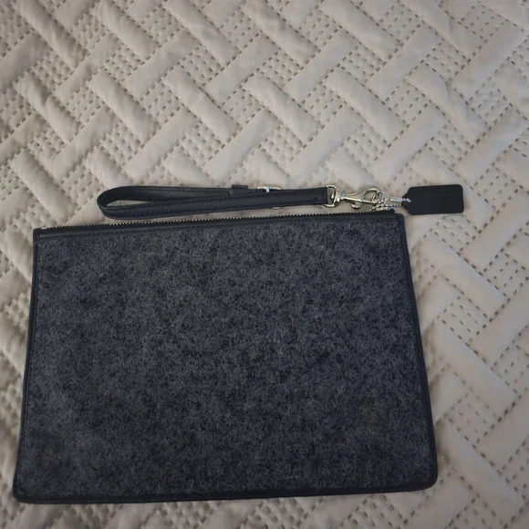 Coach Charcoal and Black Clutch - Picture 2 of 3